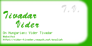 tivadar vider business card